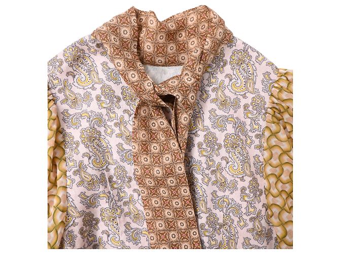 Abito Mini Stampato con Cintura Zimmermann in Lino Multicolore - vista 5