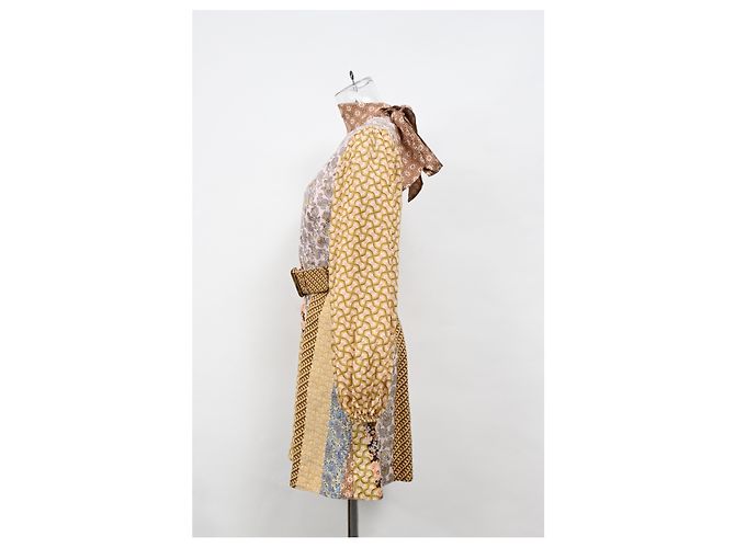 Abito Mini Stampato con Cintura Zimmermann in Lino Multicolore - vista 7