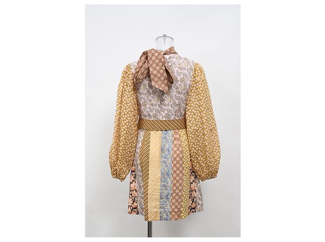 Abito Mini Stampato con Cintura Zimmermann in Lino Multicolore - vista 8