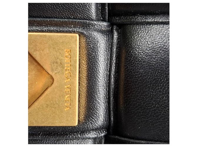 Borsa Cassette Chain Bottega Veneta in Pelle Nera Nero - vista 10