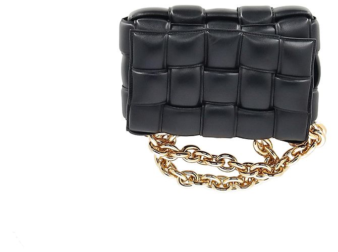 Borsa Cassette Chain Bottega Veneta in Pelle Nera Nero - vista 11
