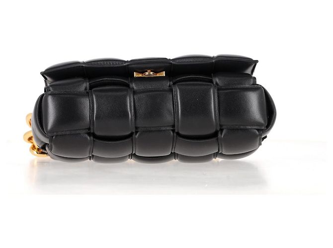 Borsa Cassette Chain Bottega Veneta in Pelle Nera Nero - vista 12