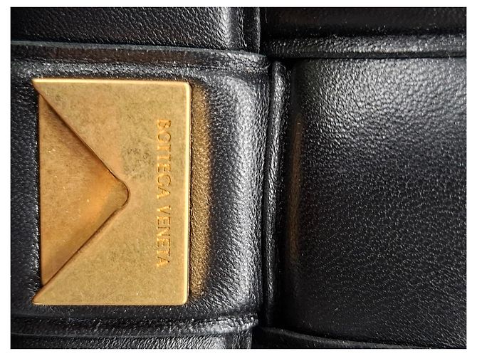 Borsa Cassette Chain Bottega Veneta in Pelle Nera Nero - vista 20