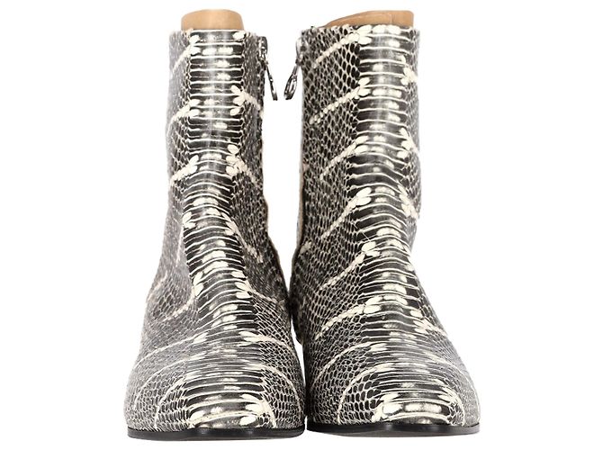 Aeyde Snakeskin-Effect Ankle Boots in Animal Print Leather - view 2