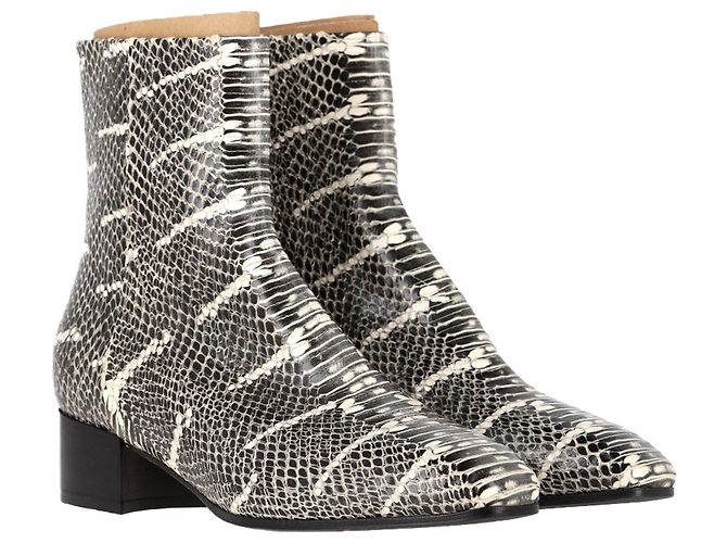Aeyde Snakeskin-Effect Ankle Boots in Animal Print Leather - view 4