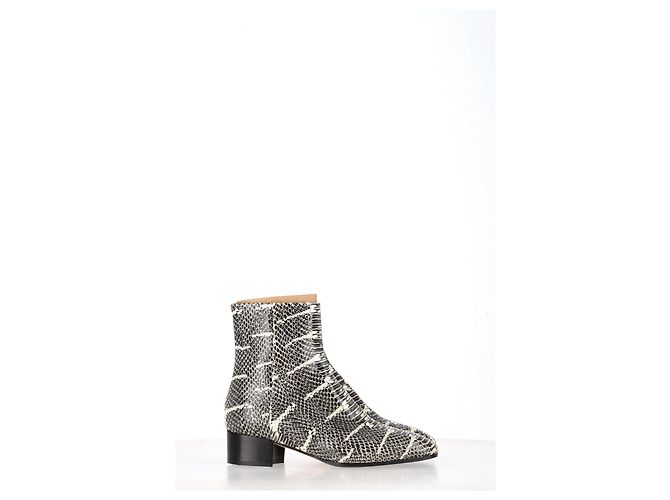 Aeyde Snakeskin-Effect Ankle Boots in Animal Print Leather - view 7