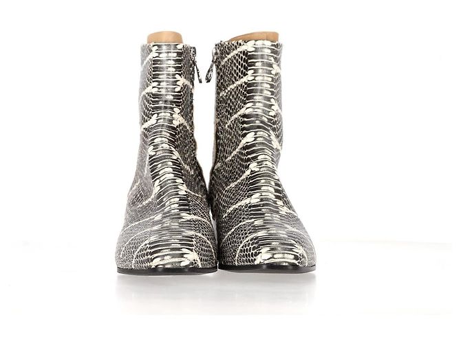 Aeyde Snakeskin-Effect Ankle Boots in Animal Print Leather - view 8