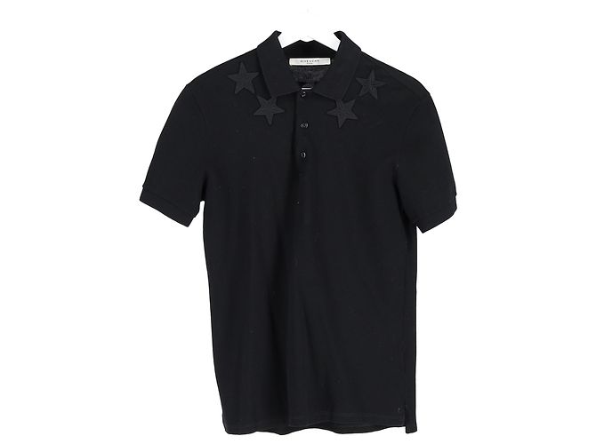 Polo de algodão preto com aplique de estrela Givenchy - vista 4
