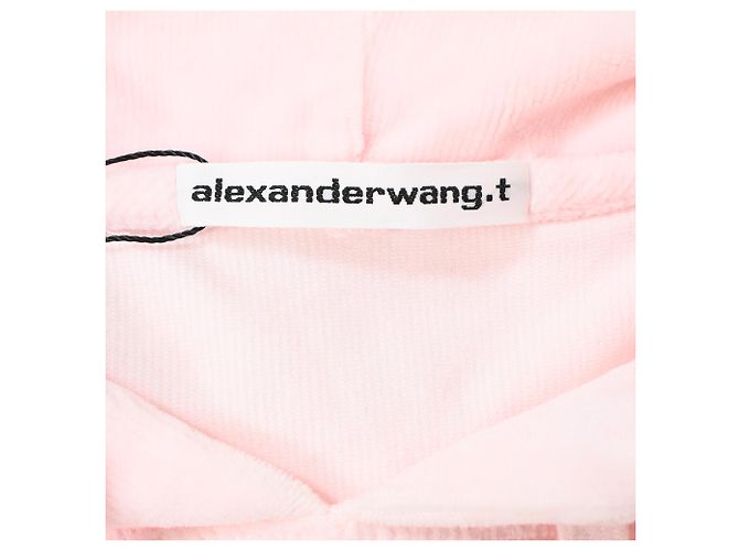 Moletom cropped Alexander Wang T. em veludo cotelê rosa - vista 4