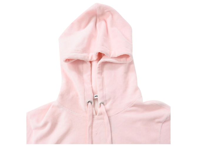 Moletom cropped Alexander Wang T. em veludo cotelê rosa - vista 5