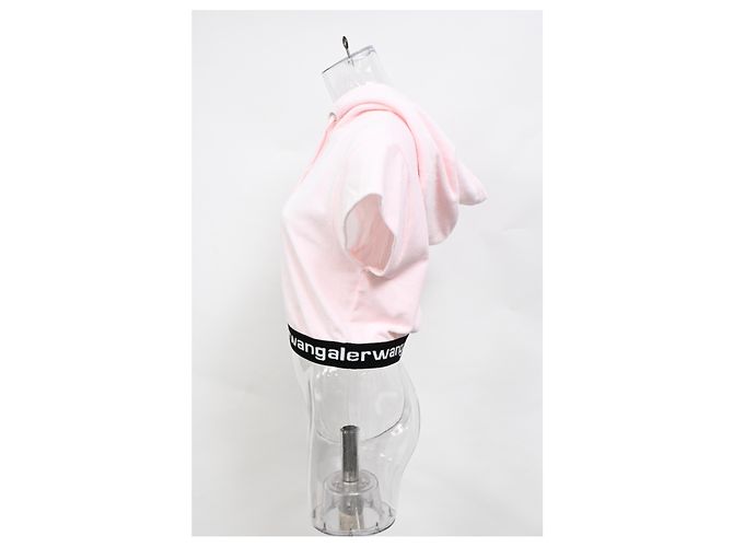 Moletom cropped Alexander Wang T. em veludo cotelê rosa - vista 7