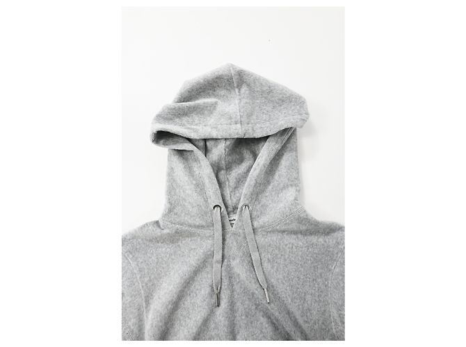 Sudadera corta Alexander Wang T. en terciopelo gris - vista 10