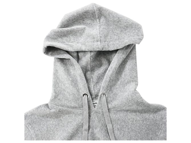 Sudadera corta Alexander Wang T. en terciopelo gris - vista 5
