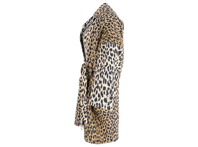 Casaco com cinto Balenciaga em algodão estampado de animal - vista 2