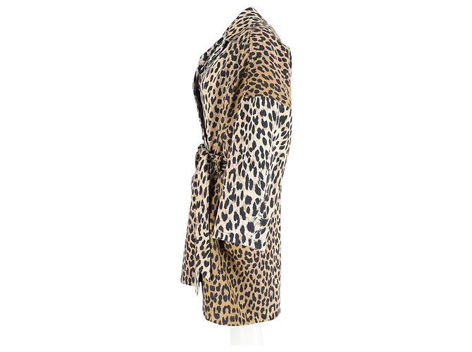 Casaco com cinto Balenciaga em algodão estampado de animal - vista 7