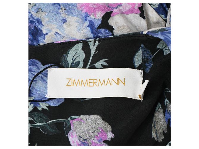 Vestido mini estampado floral Zimmermann em seda multicolorida Multicor - vista 4