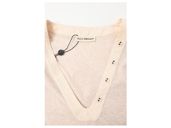 Vestido midi con volantes Wilda de algodón crema de Ulla Johnson Blanco Crudo - vista 10