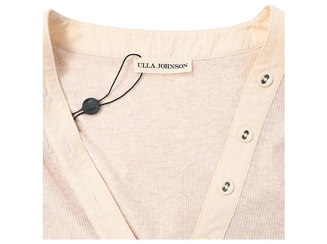 Vestido midi con volantes Wilda de algodón crema de Ulla Johnson Blanco Crudo - vista 5