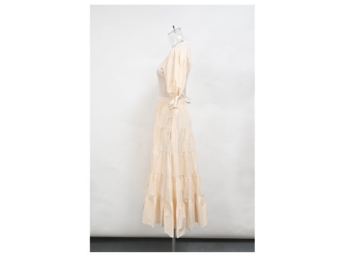 Vestido midi con volantes Wilda de algodón crema de Ulla Johnson Blanco Crudo - vista 7