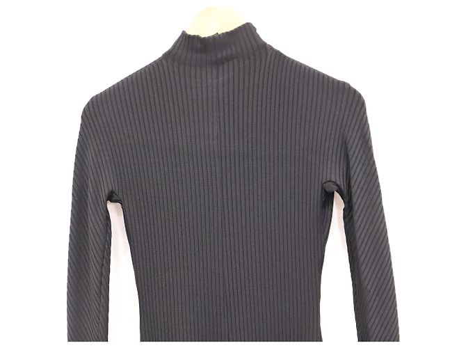 Balenciaga Ripp-Turtleneck-Maxikleid aus schwarzer Viskose - Ansicht 10