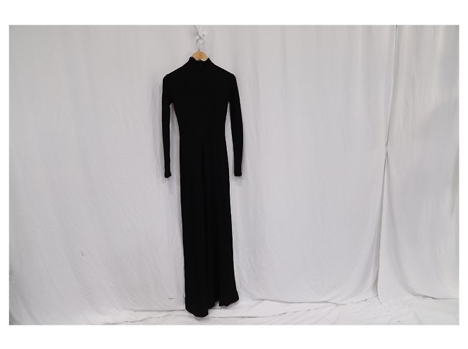 Balenciaga Ripp-Turtleneck-Maxikleid aus schwarzer Viskose - Ansicht 12