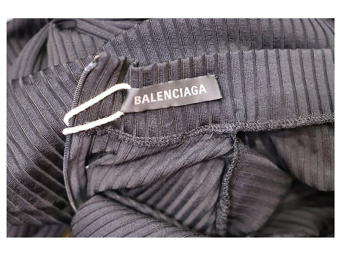 Balenciaga Ripp-Turtleneck-Maxikleid aus schwarzer Viskose - Ansicht 13