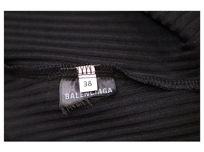 Balenciaga Ripp-Turtleneck-Maxikleid aus schwarzer Viskose - Ansicht 14
