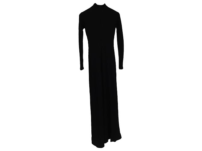 Balenciaga Ripp-Turtleneck-Maxikleid aus schwarzer Viskose - Ansicht 5