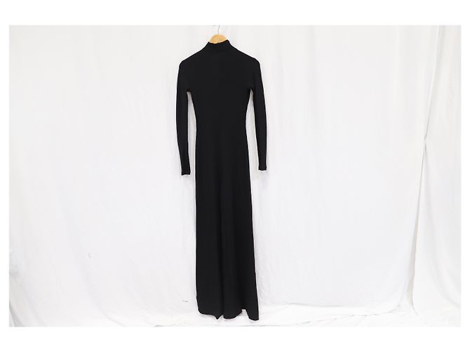 Balenciaga Ripp-Turtleneck-Maxikleid aus schwarzer Viskose - Ansicht 8