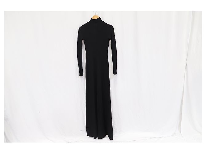 Balenciaga Ripp-Turtleneck-Maxikleid aus schwarzer Viskose - Ansicht 9
