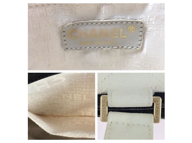 2.55 Borsa a mano in tela Choco Bar con cucitura selvaggia Chanel Coco Mark Nero - vista 4
