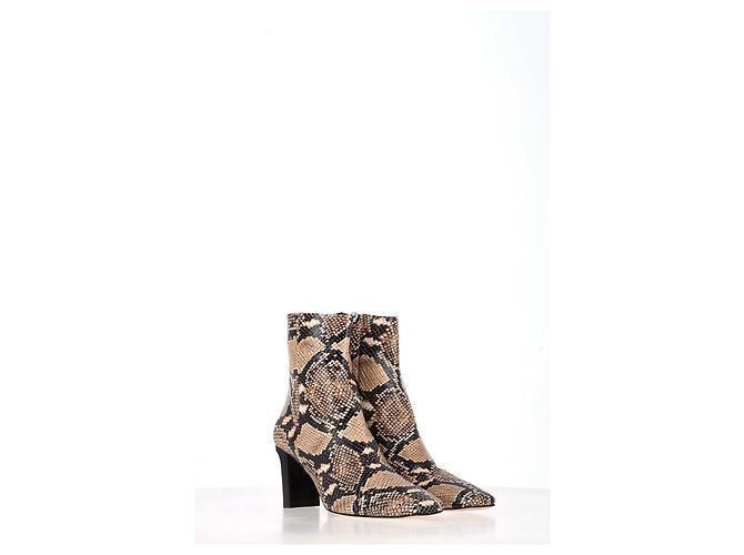 Aeyde Snakeskin-Effect Ankle Boots in Animal Print Leather - view 10