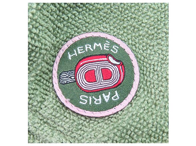 Hermès Terry-Baumwollmütze mit lustigem Eiscreme-Patch von Hermes Harper Grün - Ansicht 6