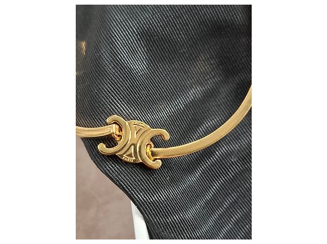 Céline Bracciale articolato Celine Triomphe in metallo dorato D'oro Metallico - vista 13
