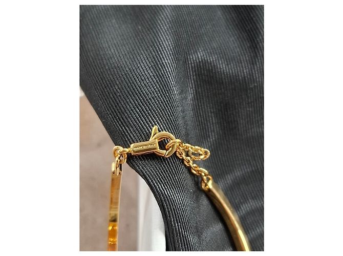 Céline Bracciale articolato Celine Triomphe in metallo dorato D'oro Metallico - vista 14