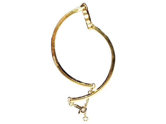 Céline Bracciale articolato Celine Triomphe in metallo dorato D'oro Metallico - vista 2
