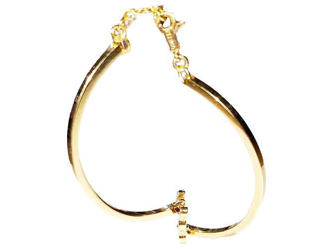 Céline Bracciale articolato Celine Triomphe in metallo dorato D'oro Metallico - vista 3
