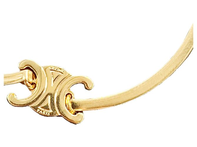 Céline Bracciale articolato Celine Triomphe in metallo dorato D'oro Metallico - vista 4