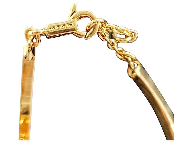 Céline Bracciale articolato Celine Triomphe in metallo dorato D'oro Metallico - vista 5