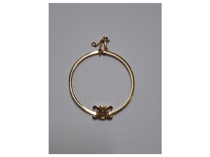 Céline Bracciale articolato Celine Triomphe in metallo dorato D'oro Metallico - vista 8