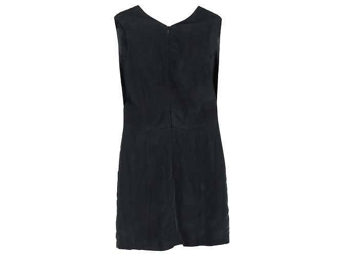 Abito Mini V-neck Anine Bing in Seta Nera Nero - vista 2