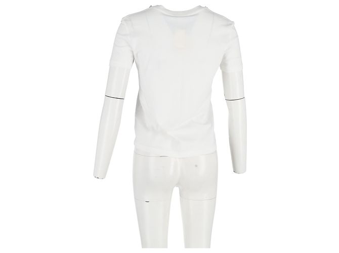 Camiseta de algodón blanco con cuello adornado Maje Crudo - vista 6