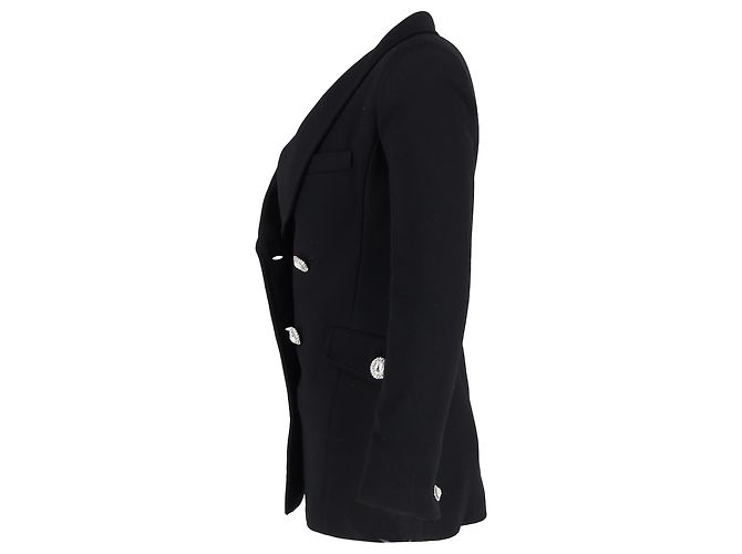 Blazer de doble botonadura en lana negra con botones de cristal de Alessandra Rich Negro - vista 2