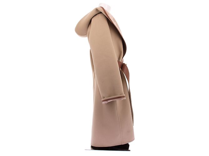 Louis Vuitton Abrigo de lana beige con monogramas Camello - vista 3