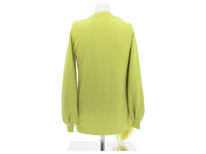 Valentino Garavani Suéter de cashmere e penas Verde - vista 2