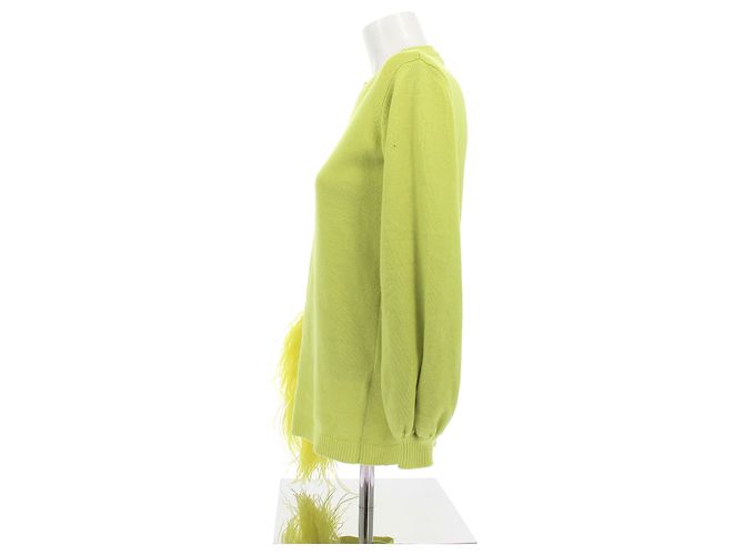 Valentino Garavani Suéter de cashmere e penas Verde - vista 4