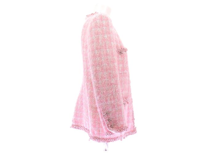 Veste en tweed rose Chanel Taille 42 - vue 3