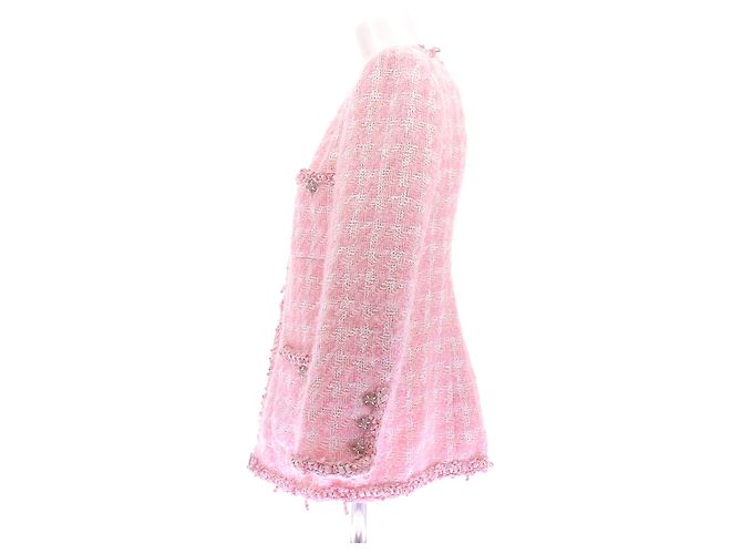 Veste en tweed rose Chanel Taille 42 - vue 4