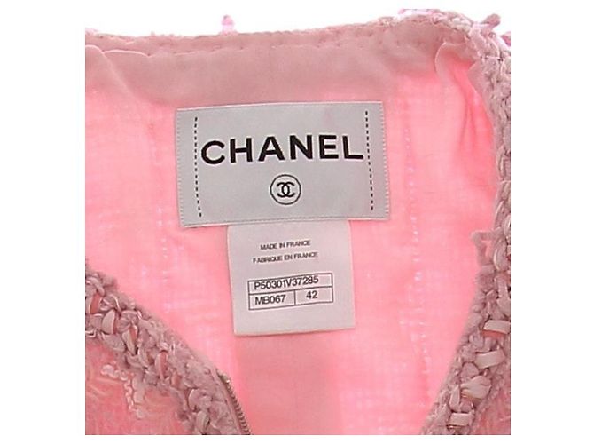 Veste en tweed rose Chanel Taille 42 - vue 7