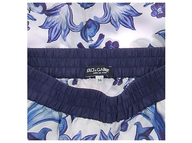 Pantalones cortos de seda azul Dolce & Gabbana - vista 5